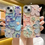 Floral 3D Gem Work iPhone Case for XR, 11, 12, 13, 14, 15 16 Models