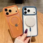 Luxury Magsafe Magnetic Wireless Charging Case for iPhone 15 Pro Max, Transparent Acrylic Bumper